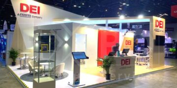 the image is showing a trade show booth design which is executed and buildup by one of famous company the Expo Stand Services based in USA